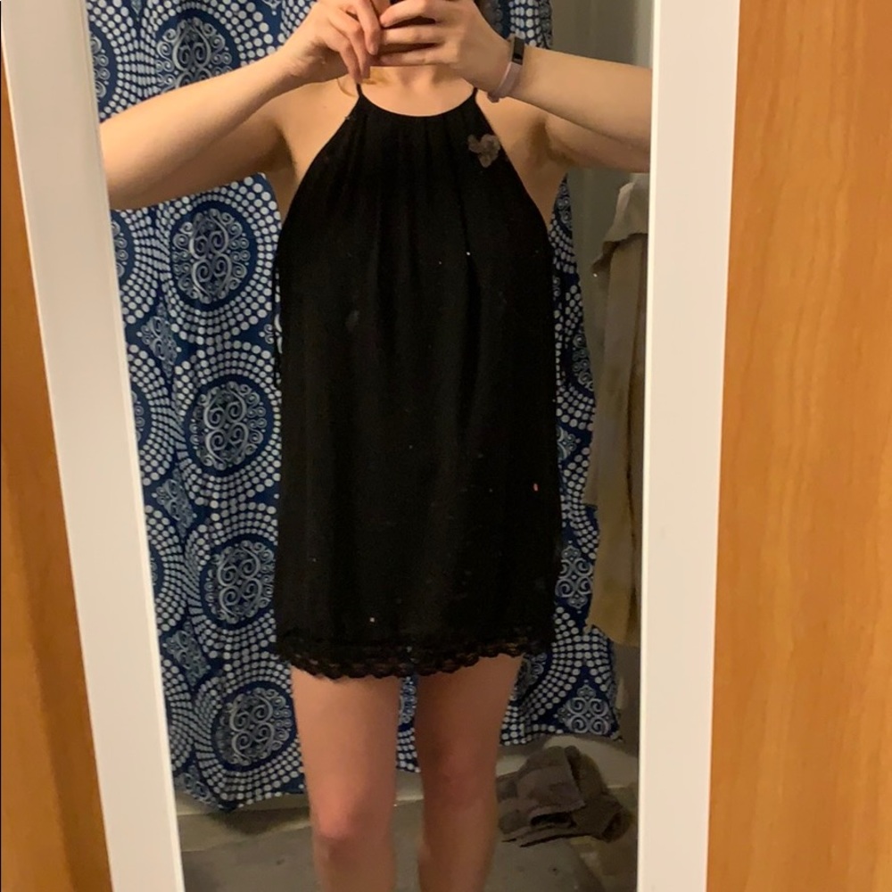 Black chiffon dress